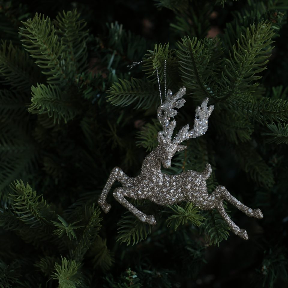 Leaping Reindeer Ornament Set of 2
