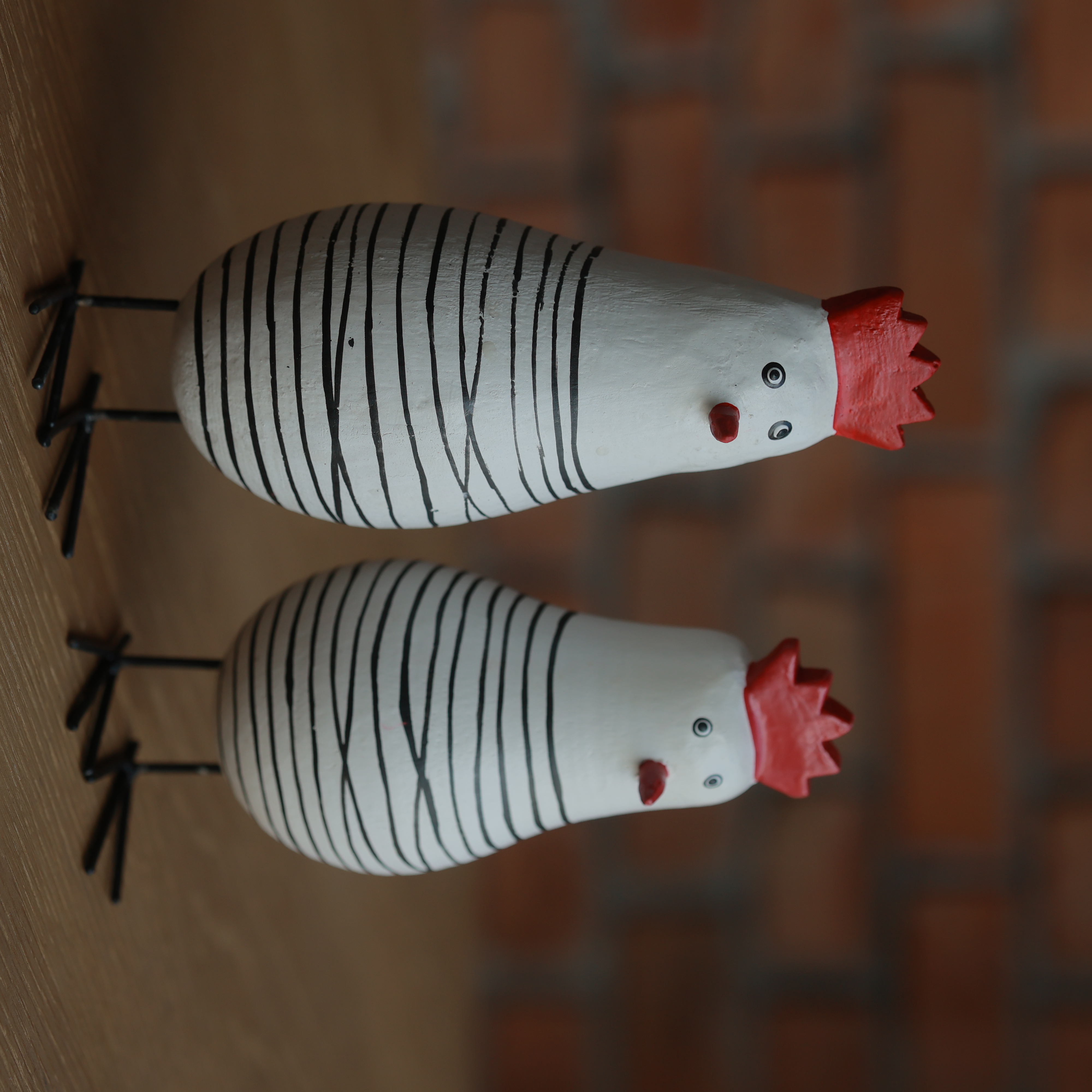 Wooden Noir Clucks Set of 2