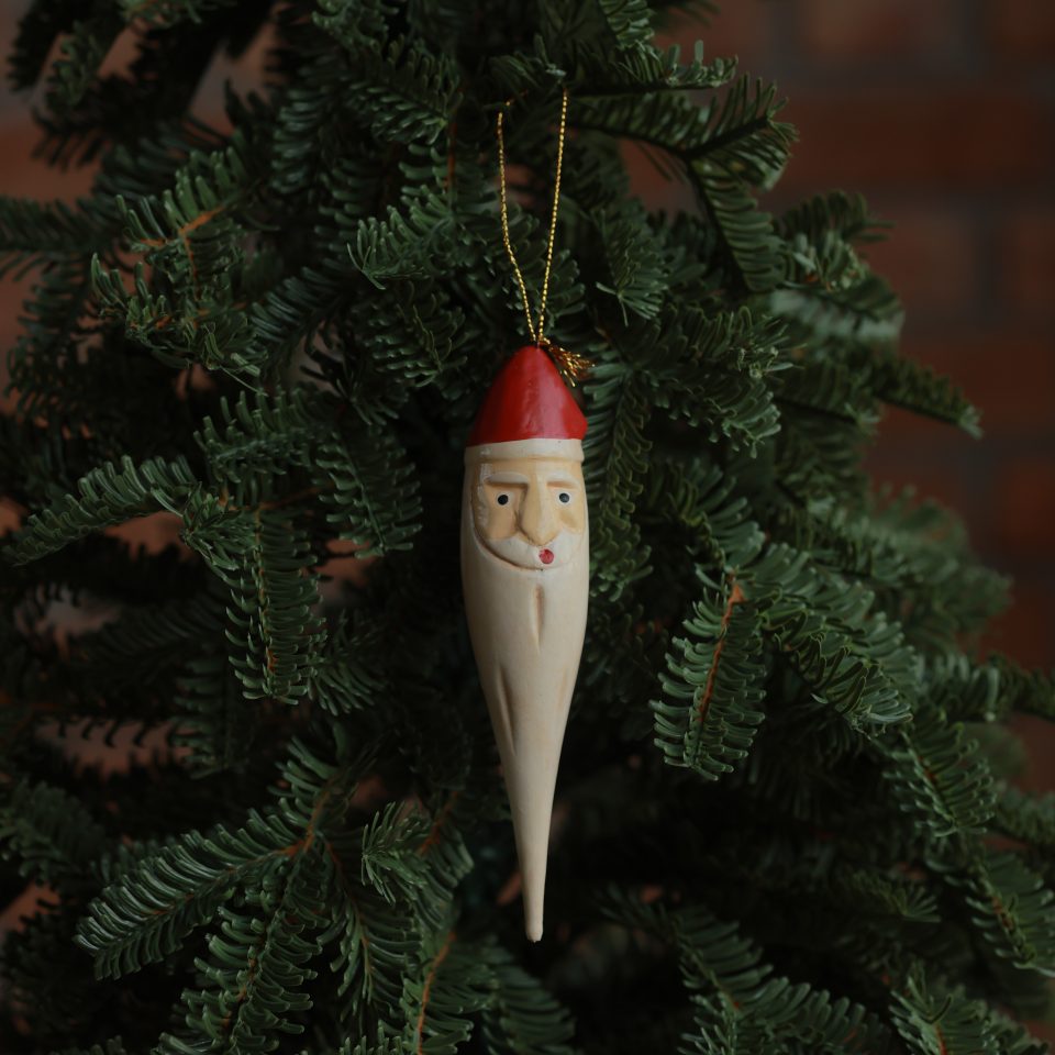 Wooden Holiday Santa Set of 2