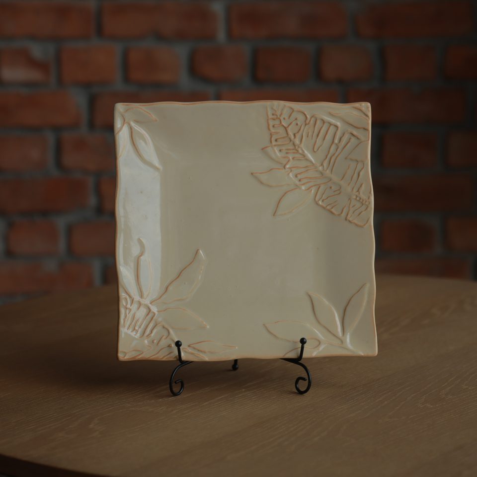 Earthen Leaf Imprint Plate