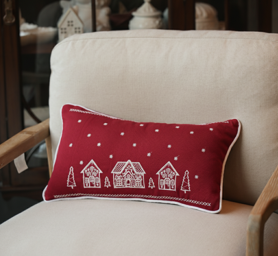 Winter Cottage Cushion Cover